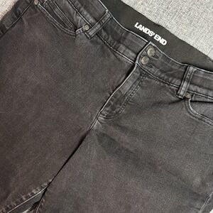 Lands End Jeans Womens | Size 20W | Black Denim Elastic Stretch Straight